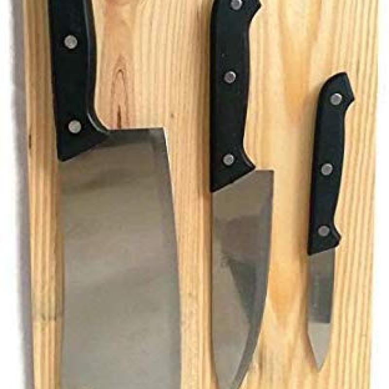 Stainless Steel Kitchen 5-Pcs Knife Set with Wooden Chopping Bord for Vegetable & Meat Cutting Knife(Multi) (5 Piece Set)