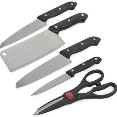 Stainless Steel Kitchen 5-Pcs Knife Set with Wooden Chopping Bord for Vegetable & Meat Cutting Knife(Multi) (5 Piece Set)